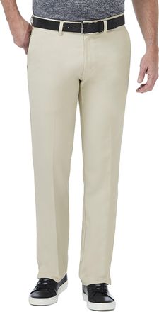 Haggar Clothing Mens Sustainable Stretch Chino Flat Front Straight Fit Pants (40W x 30L, Khaki)