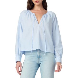 Joe's The Everyday Split Neck Top in Blue/White Stripe at Nordstrom Rack, Size X-Large