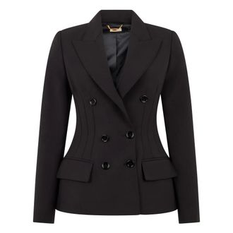 Elisabetta Franchi Dames, Jassen, Zwart, Maat: XS Leer