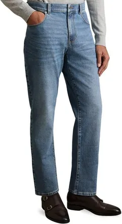 Reiss Bishopsgate Straight Leg Jeans in Mid Blue Wash at Nordstrom, Size 30