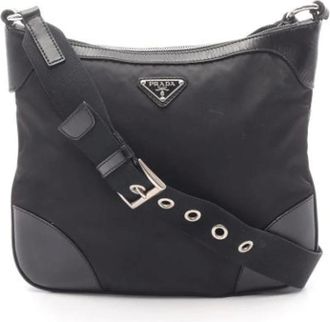 Prada Pre-owned Cross Body Bags, female, Black, Size: ONE SIZE Pre-owned Vintage Nylon Cross Body Bag