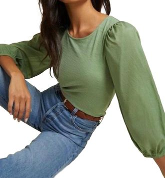 Nation Ltd Shalom Tie Back Combo Tee In Clover Green