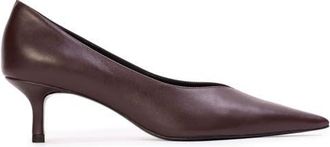 Black Suede Studio Briar 50 Leather Pump in Black Coffee Leather at Nordstrom, Size 37.5