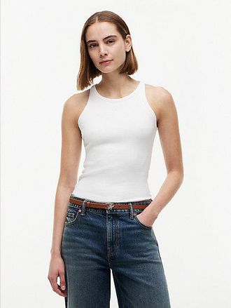 Tommy Hilfiger Contrast Trim Ribbed Slim Tank Top