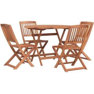 vidaXL 5 Piece Garden Dining Set Solid Wood Acacia vidaXL