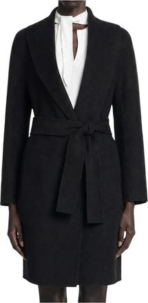 Max Mara Mstestremo Riemenjas - Dames - Jas met riem - Zwart - XS - Wol - Jassen