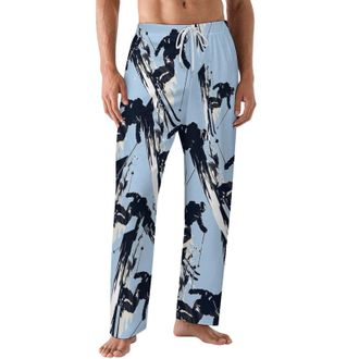 Generic Skiing Ski Freeride Mens Pyjama Bottoms Print Pajama Pants Lounge Pants Pj Bottoms Sleep Pants Sleepwear Trousers M