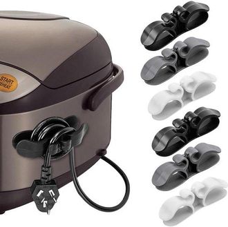 OEM Organizador De Cables Para Electrodom&eacute;sticos De Cocina: 6 Clips Autoadhesivos Para Cables Para Un Escritorio Ordenado