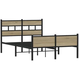 vidaXL Estructura De Cama Sin Colch&oacute;n Madera Roble Sonoma 120x190 Cm Vidaxl