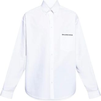 Balenciaga Camicia con logo ricamato - Bianco