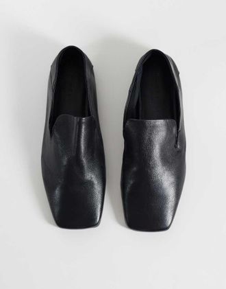 Asos Malachi scarpe stile slipper in pelle nera-Nero