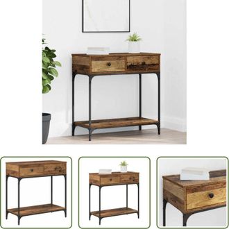 vidaXL vidaXL Tavolo consolle in legno vecchio - Tavolo consolle con cassetto Legno vecchio 75 x 34.5 x 75 cm