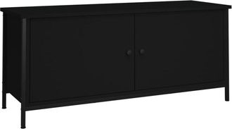 vidaXL Vidaxl - tv Cabinet with Doors Black 102x35x45 cm Engineered Wood