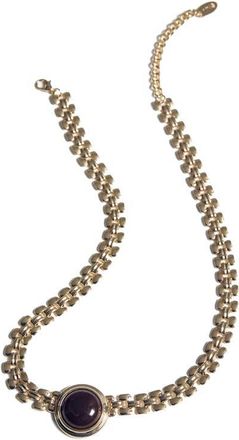 Mango Resin Pendant Necklace in Brown/Gold at Nordstrom