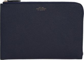 Smythson Pouch con zip - Blu