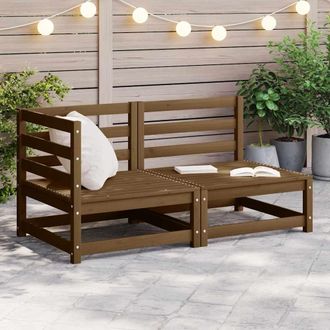 vidaXL Vidaxl - Muebles De Jard&iacute;n 2 Piezas Marr&oacute;n Miel Madera Maciza De Pino