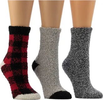 Cuddl Duds 3-Pack Cozy Crew Socks in Black at Nordstrom Rack