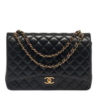 Chanel Pre-owned Vintage Schoudertas - Dames - Pre-owned - Zwart - Maat: ONE Size Leer