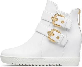 Loriblu Inner platform sneakers - Dames - Sleehakken - Wit - 37 EU - Leer - Schoenen