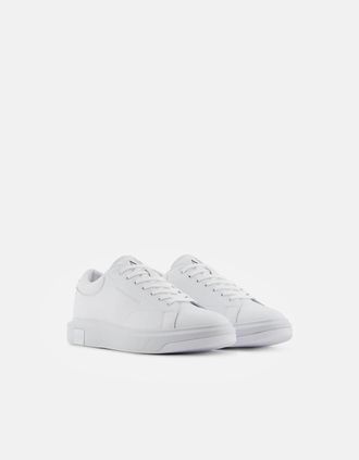 A|X Armani Exchange Mens Armani Exchange Mens Leather Sneakers - Optical White 00152 - Size: 11