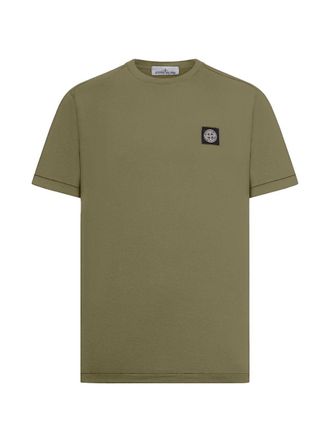 Stone Island Logo Cotton T Shirt