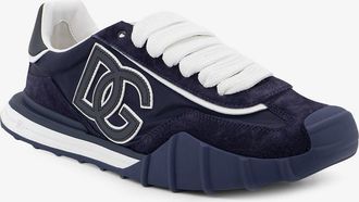 Dolce & Gabbana Mens Sneakers Ny Nylon-Suede Blue Trainers Nylon/suede