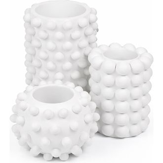 Jonathan Y Designs Maren Modern Minimalist Handmade Concrete Bubble Cylinder and Round Planter Set in White at Nordstrom