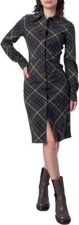 Burberry Womens Check Wool Blend Shirt Dress, Brand Size 2 ( US Size 0 )