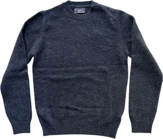 Bl'ker Maglione Girocollo Shetland - Heren - Ronde hals truien - Blauw - L - Wol - Truien & Vesten