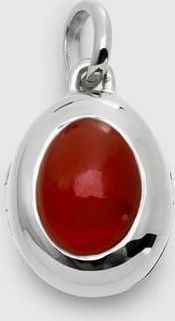 Monica Vinader Sterling Silver January Birthstone Locket Red Onyx
