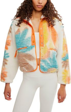 Free People FP Movement Rocky Ridge Fleece Jacket in Maverick Floral-Ivory at Nordstrom, Size X-Large
