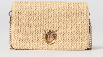 Pinko Clutch Love Bag Click Soft Horizontal in rafia crochet