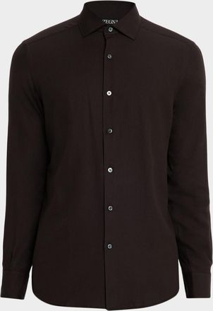 Ermenegildo Zegna Mens Cashco Classic-Fit Sport Shirt