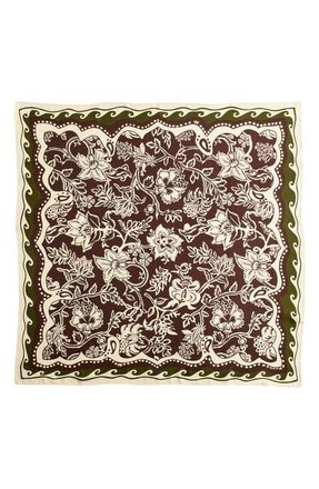 Madewell Medium Silk Bandana in Dark Brown at Nordstrom
