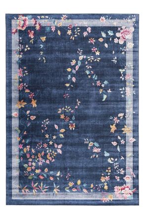AFK Living Alfombra floral con acabado de costura inglesa 160 x 230 cm