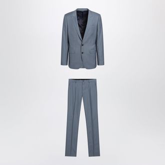 Dolce & Gabbana Single-breasted Sicilia light suit in wool and silk, blue