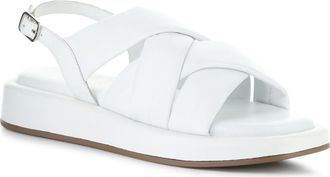 Bos. & Co. Brixin Slingback Platform Wedge Sandal in White at Nordstrom, Size 10-10.5Us