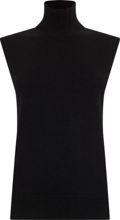 Toteme Mouwloze Fijne coltrui - Dames - Coltruien - Zwart - XS - Wol - Truien & Vesten