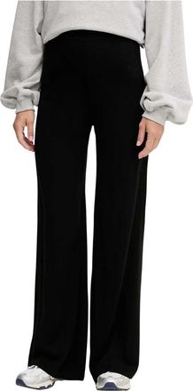 Emporio Armani Wijde broek - Dames - Wijde Broeken - Zwart - XS - Wol - Broeken
