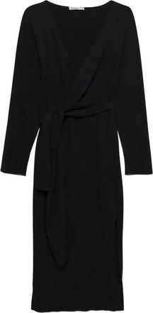 SIMKHAI Skyla katoenen midi-jurk met gestrikte taille - Zwart