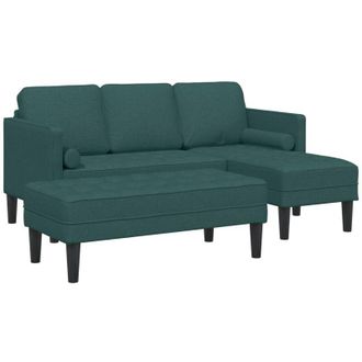 vidaXL Juego De Sof&aacute; 2 Pcs Verde Oscuro 173 X 131 X 67 Cm Tela Vidaxl
