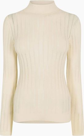 HUGO BOSS Womens Mock Neck Long Sleeve Slim Fit Sweater - White - Size: 10