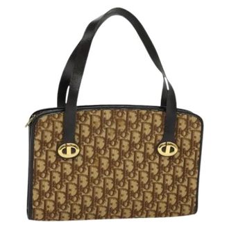 Dior Pre-owned Handbags, female, Brown, Size: ONE SIZE Pre-owned Trotter Canvas Hand Bag