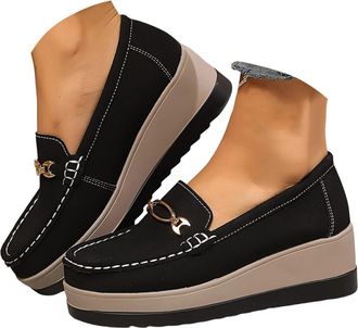 Generic Loafers Shoes for Women,Orthopedic Platform Penny Loafer,Womens Loafers Thick Sole Loafer Lug Sole Comfortable Loafers Business and Casual Dress Low T