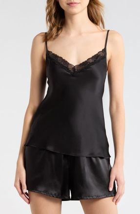 Etam Milky Silk Camisole in Black at Nordstrom, Size X-Large