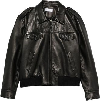 Ernest W. Baker Swarovski Crystal-embellished Quilted Leather Jacket
