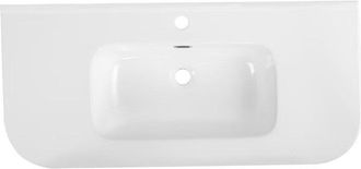 Saniclass Terra Meubelwastafel - 101x46x2cm - afgeronde hoeken - 1 wastafel - 1 kraangat - wit glans