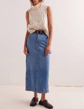 Free People Head Over Heels Skirt In Blue