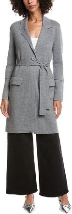 Forté Cashmere Wool & Cashmere-Blend Double Knit Cardigan