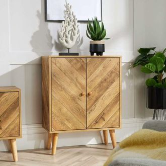 Home Source Industries Home Source - Sideboard 2 Doors Natural Storage Cupboard Cabinet Home Living Room Furniture